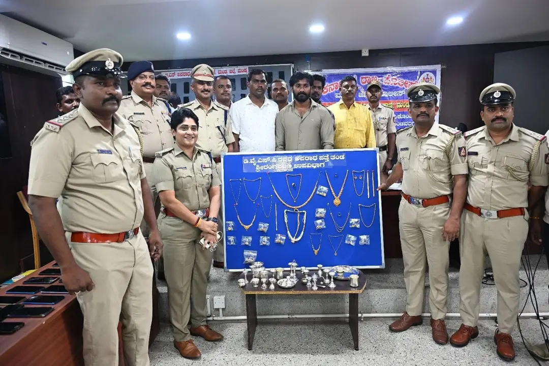 21 ಕಳ್ಳತನ ಪ್ರಕರಣ ಭೇದಿಸಿದ ಮಂಡ್ಯ ಪೊಲೀಸರು: 86 ಲಕ್ಷ ಮೌಲ್ಯದ ಮಾಲು ವಶ, 6 ಆರೋಪಿಗಳ ಬಂಧನ